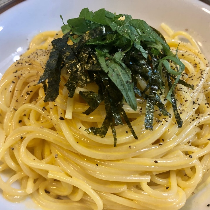 在宅ランチ♪カルディのうにバターでクリームパスタ